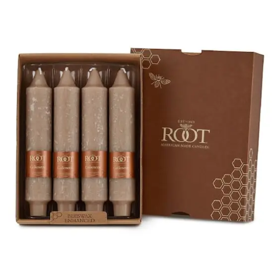 Root Candles 7" Unscented Timberline&trade; Collenette Taper Candles, 4ct. Portobello {1}