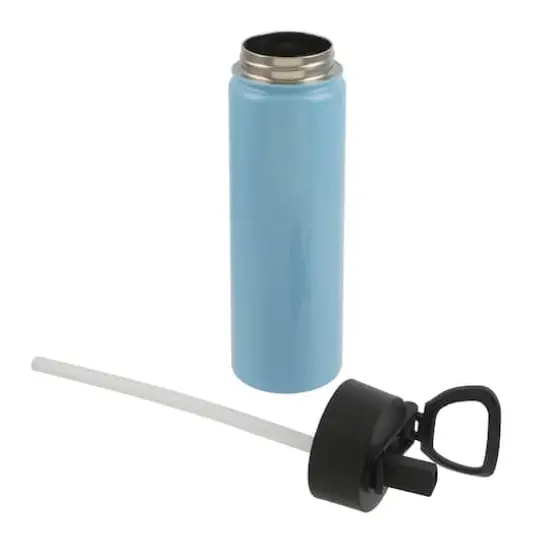 22oz. Stainless Steel Sublimation Water Bottle with Travel Lid by Make Market&reg; Light Blue {3}