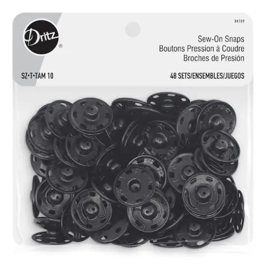 Dritz&reg; 7/8" Black Sew-On Snaps, 48 Sets {1}