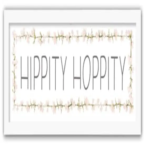 Hippity Hoppity Gray 12" x 36" White Framed Print Under Plexiglass {1}