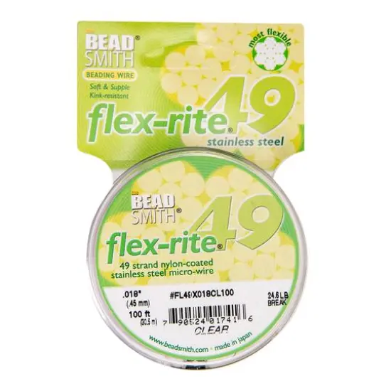 The Beadsmith&reg; Flex-rite&reg; 0.018" Clear 49 Strand Wire, 100ft. {1}