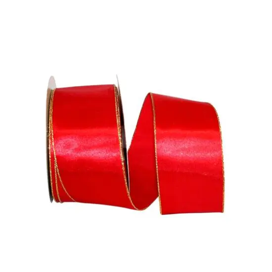 JAM Paper 4" x 50yd. Red Wired Satin Value Ribbon {1}