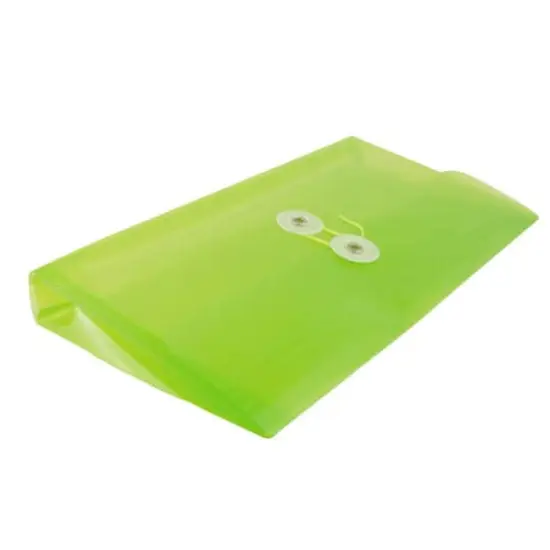 JAM Paper #10 Plastic Envelopes with Button & String Tie Closure, 12ct. Lime Green {5}
