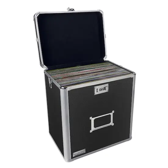 Vaultz Black Vinyl Record Storage Case {4}