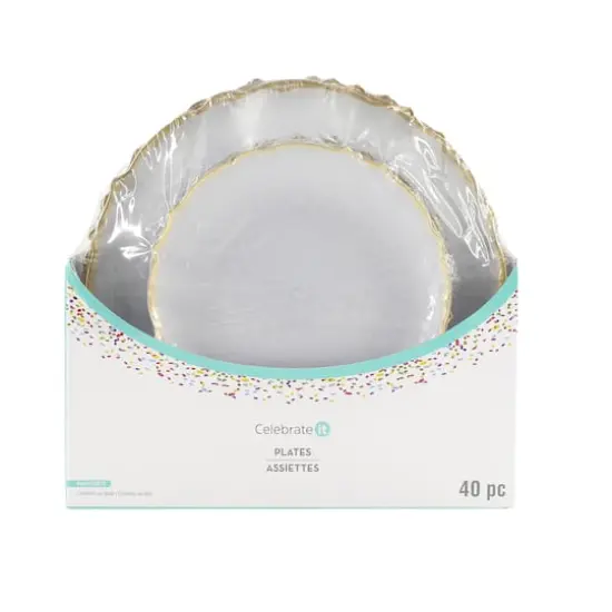 Gold Rim Clear Lunch & Dinner Plate Set, 40ct. by Celebrate It™ {1}