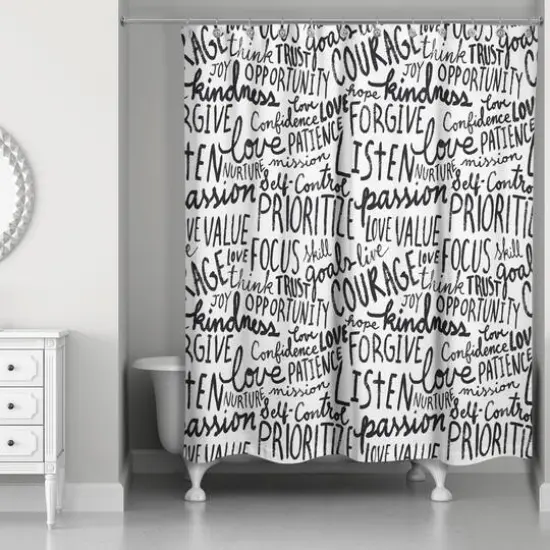 Wisdom Words 71" x 74" Shower Curtain {3}