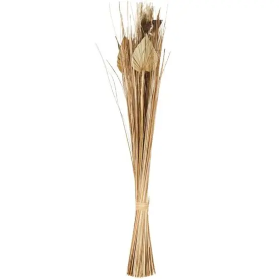 3.4ft. Brown Dried Plant Pampas Grass Natural Foliage with Fan Palm Leaves {1}