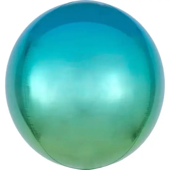 Orbz&reg; 16" Round Matte Balloon Ombre Blue and Green {1}