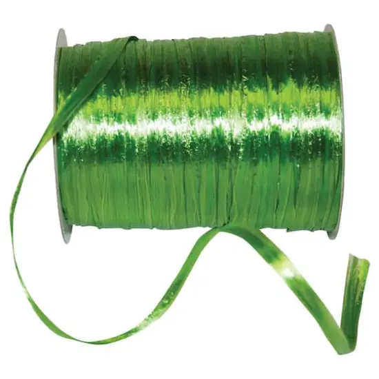 JAM Paper 1/4" Raffia Pearl Ribbon Apple Green {1}
