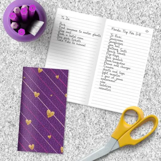TF Publishing Violet & Gold Hearts Jotter {4}