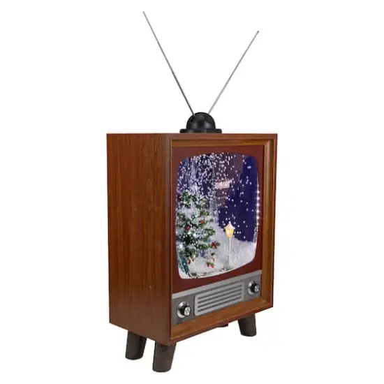 21" LED Lighted Musical Snowing Christmas Tree TV Set Decoration {3}