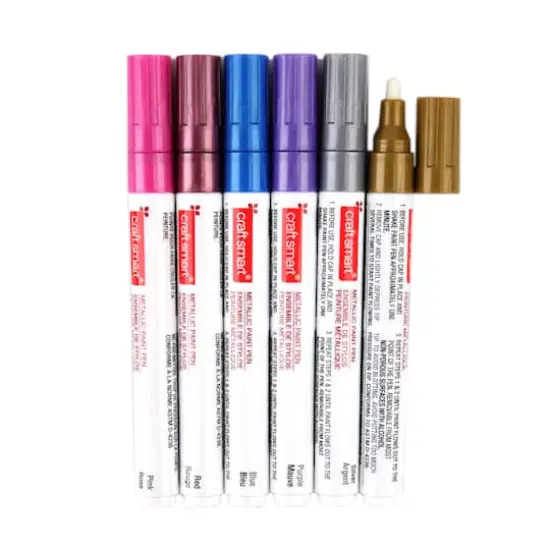 6 Color Metallic Medium Paint Pen Set by Craft Smart&reg; {5}