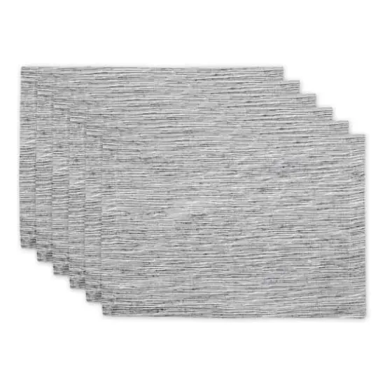 DII&reg; Tonal Recycled Cotton Slubby Rib Placemats, 6ct. Black/Off White {1}