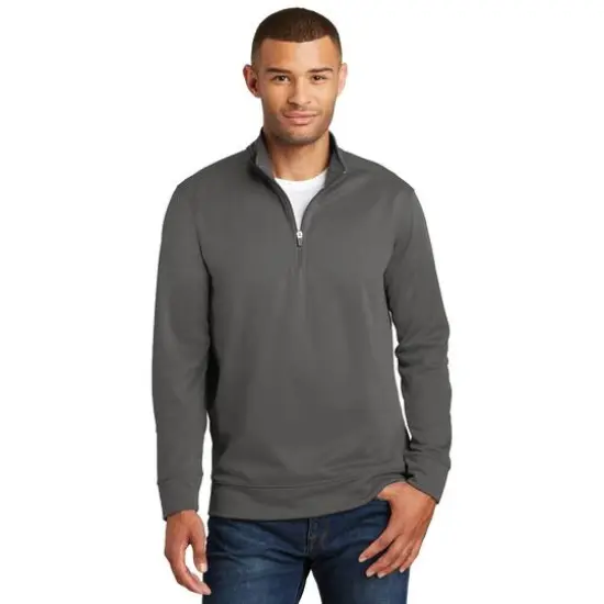 Port & Company&reg; Performance Fleece 1/4-Zip Pullover Sweatshirt Charcoal {3}