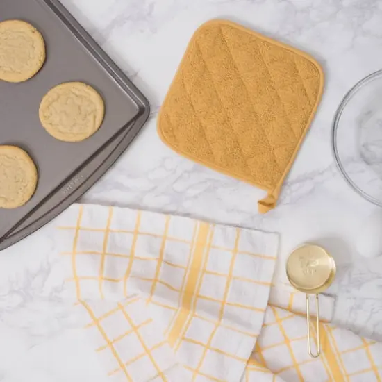 DII&reg; Terry Cloth Potholders, 3ct. Mustard {4}
