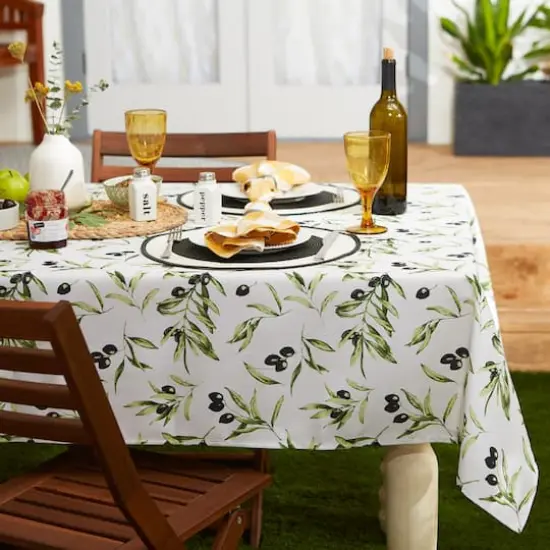 Olives Print Outdoor Tablecloth, 60" Round {3}