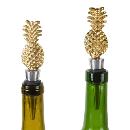 Gold Pineapple Bottle Stopper Set {4}
