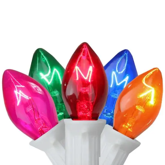 25ct. Multicolor C7 Christmas String Lights with White Wire {1}
