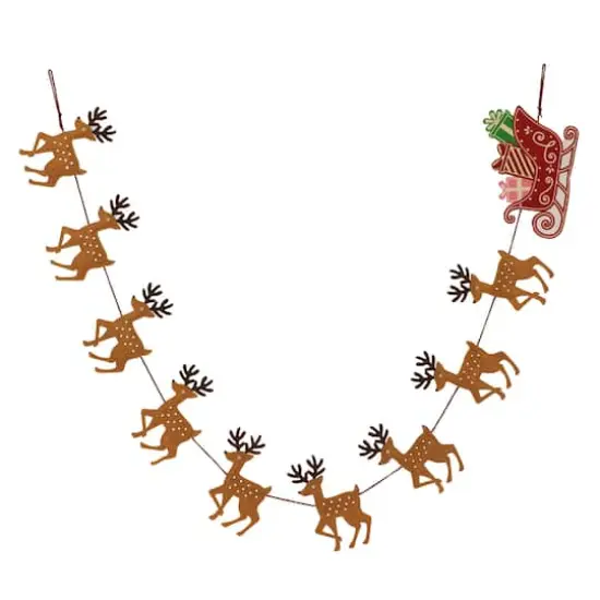 6ft. Sleigh & Deer Garland by Ashland&reg; {1}