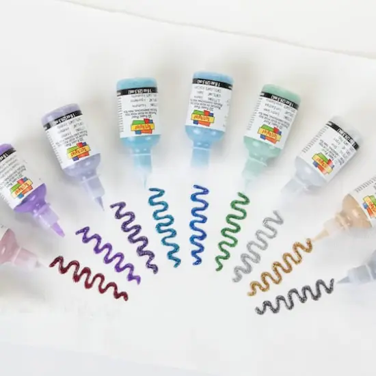 Scribbles&reg; Glitter & Iridescent 3D Fabric Paint Set {7}