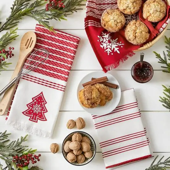 DII&reg; Assorted Nordic Tree Dishtowel Set {12}