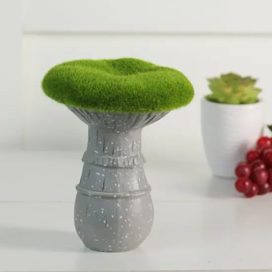 6.25" Faux Moss Mushroom Outdoor Garden Statue {3}