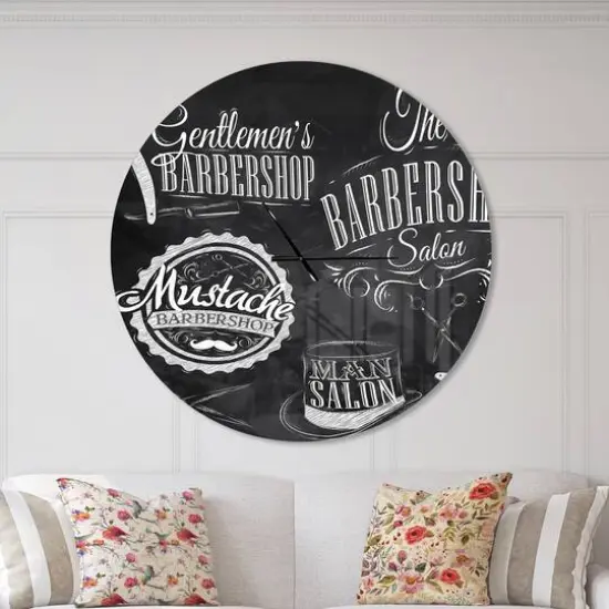 Designart 'Set Barbershop Modern Wall Clock {3}