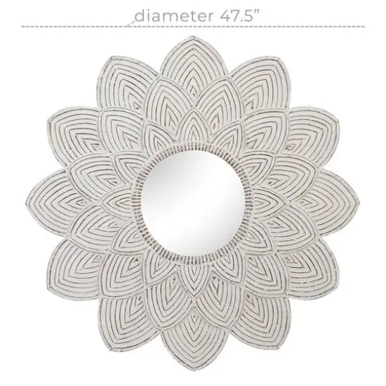 48" White Vintage Wall Mirror {7}