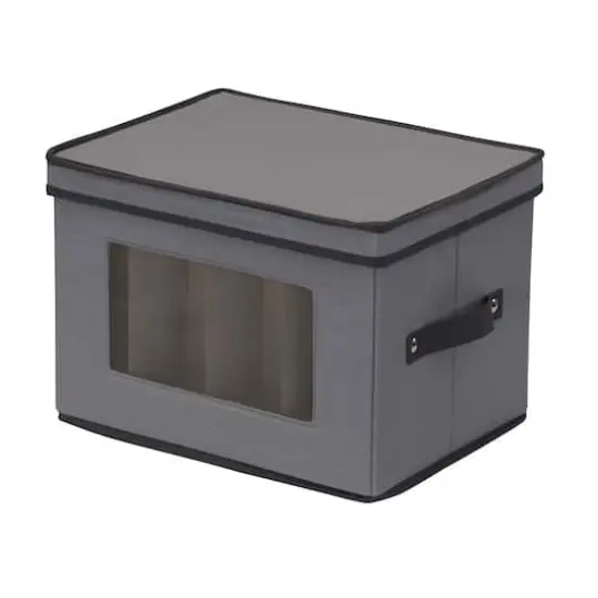 Household Essentials Champagne Glassware Storage Box Gray {1}