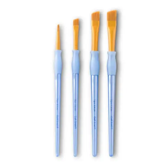 Golden Taklon Angular 4 Piece Brush Set by Craft Smart&reg; {1}