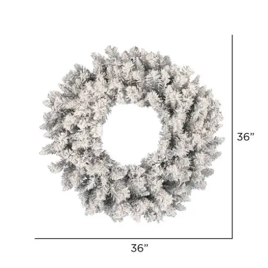 36" Frosted Silver Artificial Christmas Wreath {4}