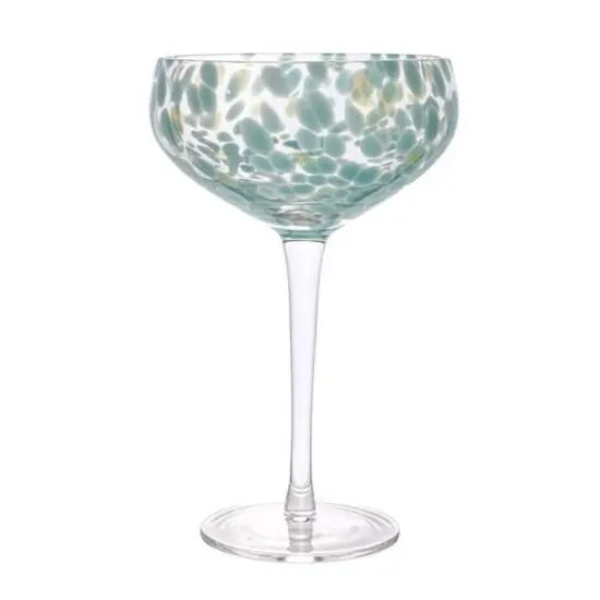 Hello Honey&reg; 7" Speckle Round Stemmed Champagne Coupe Glass Set {12}