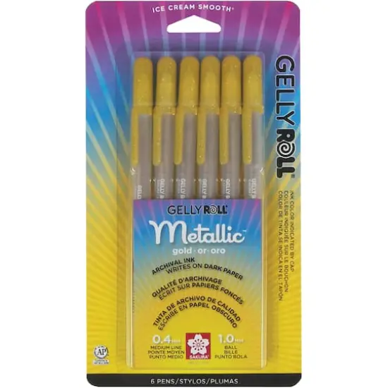 Gelly Roll&reg; Metallic&trade; Medium Point Gold Pens, 6ct. {1}