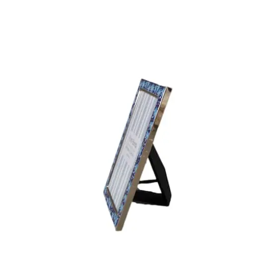 Flora Bunda 4" x 6" Blue Floral Aluminum Picture Frame {5}