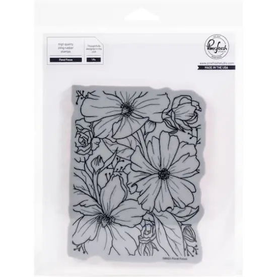 Pinkfresh Studio Floral Focus Cling Rubber Background Stamp {1}