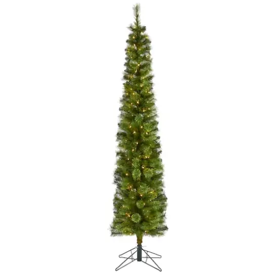7ft. Pre-Lit Green Artificial Christmas Tree, Clear LED Lights {1}
