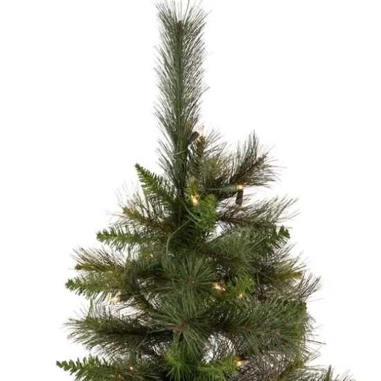 6.5ft. Pre-Lit Medium Canyon Pine Artificial Christmas Wall Tree, Clear Lights {5}