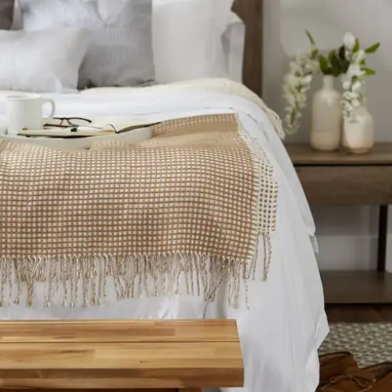 DII&reg; Stone & White Waffle Knit Throw {5}