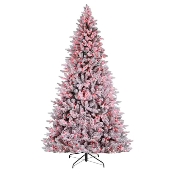 7.5ft. Pre-Lit Alexa Enabled Flocked Mountain Fir Artificial Christmas Tree, Multicolor LED Lights {8}