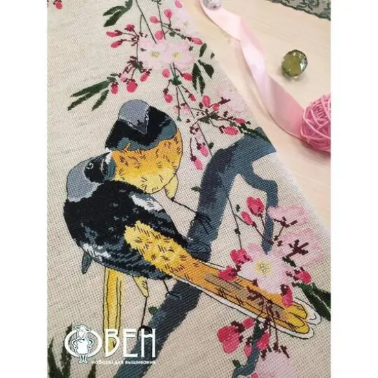 Oven Redstarts On A Cherry Branch Cross Stitch Kit {4}