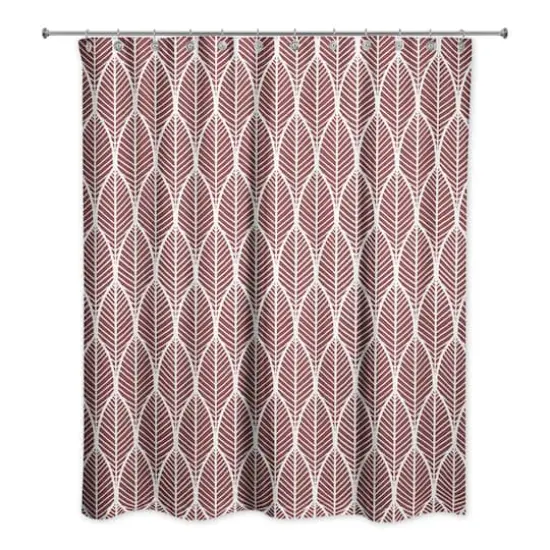 Leaf Shower Curtain Maroon {3}