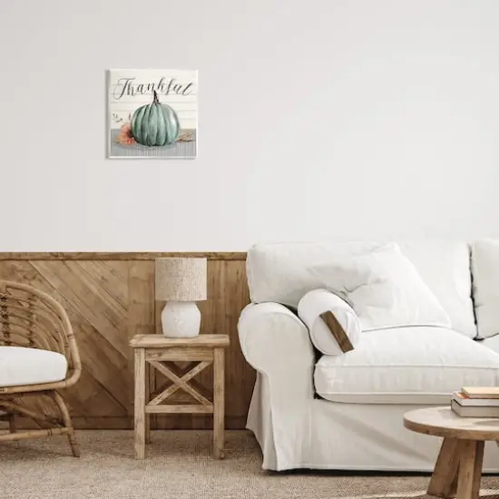 Stupell Industries Thankful Autumn Floral Pumpkin Wall Plaque Art {3}