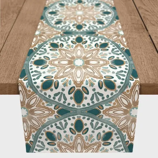 Faded Medallions Outdoor Table Runner {3}