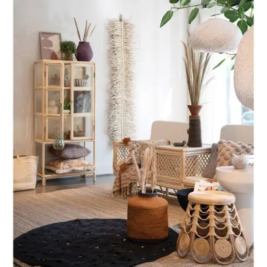 Hello Honey&reg; 15" Orange & Navy Hand-Woven Seagrass Basket {11}