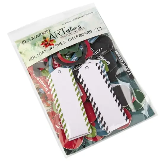 49 And Market ARToptions Holiday Wishes Chipboard Bits {1}