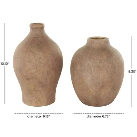 Copper Ceramic Antique Style Textured Vases, 2ct. {7}