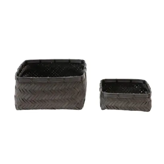 Hello Honey&reg; Black Bamboo & Water Hyacinth Basket Set {4}