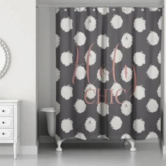 Holy Chic Polka Dots Shower Curtain White/Black {3}