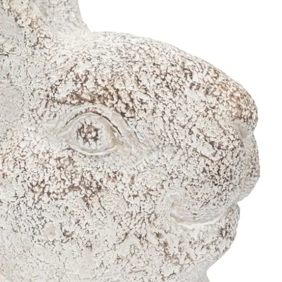 Hello Honey&reg; 16.5" Decorative Resting Rabbit with Birds Figurine White {6}