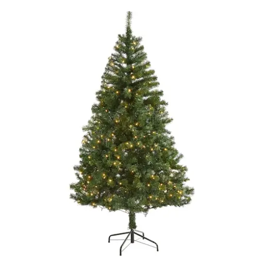 6ft. Pre-Lit Northern Tip Pine Artificial Christmas Tree, Clear LED Lights {1}